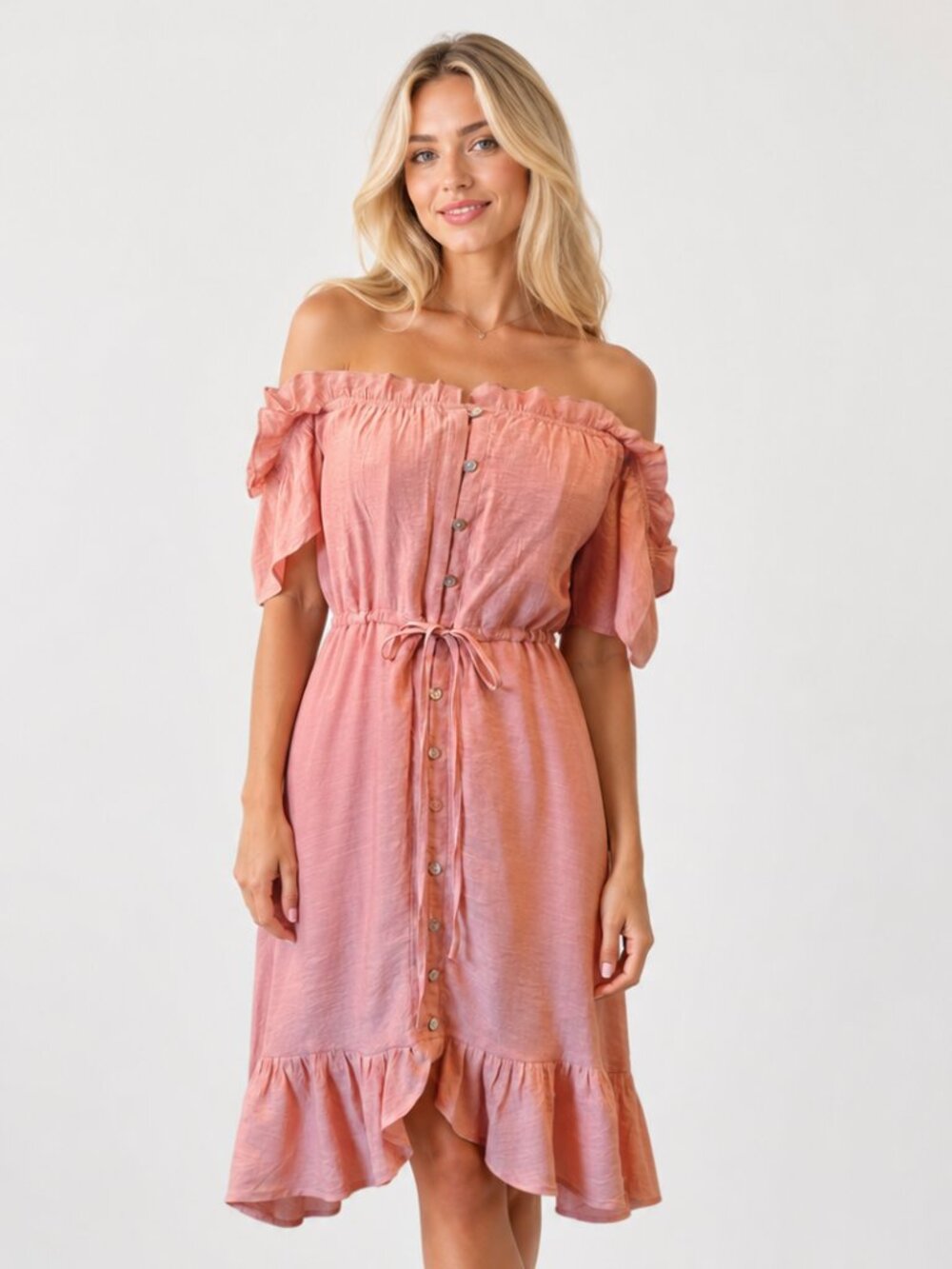 Magnolia Boutique Ruffle Dress S Knee Strapless Cottage Coquette Wedding Guest